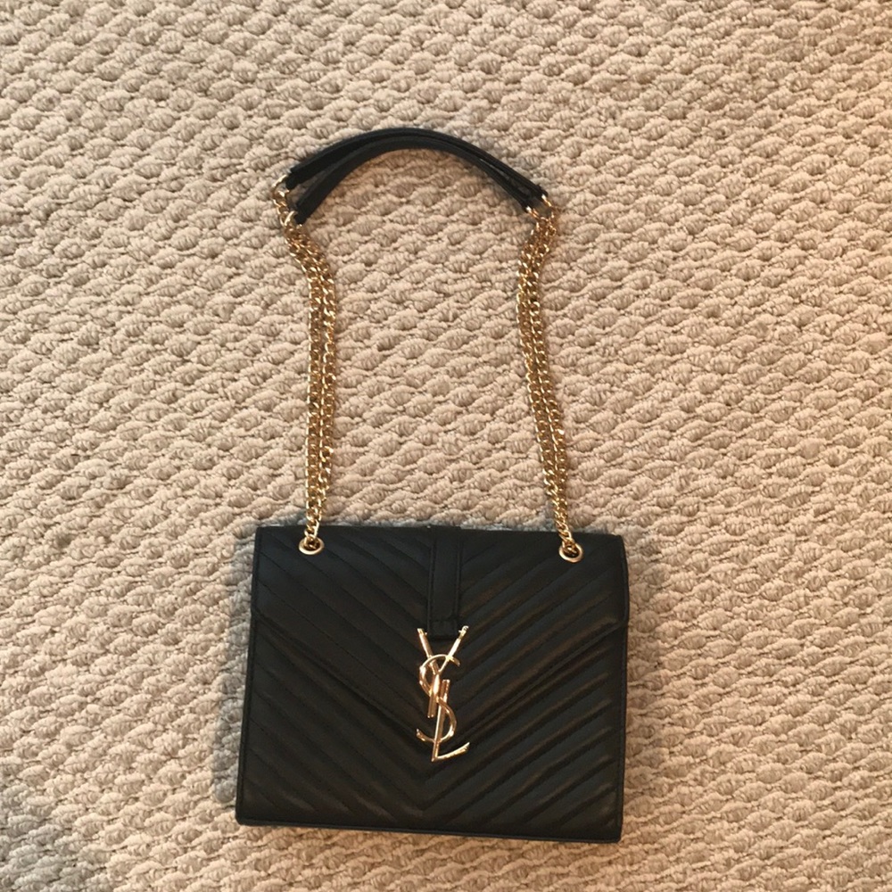 Faux black leather bag